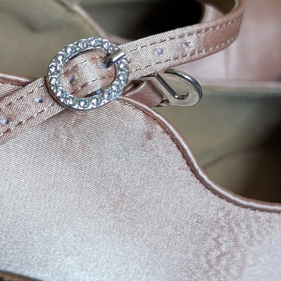 Peach Satin Dance Heels - Picture 4 of 9